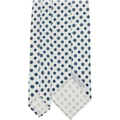 Viola Milano - Summer Floral 3-Fold Handprinted Untipped Silk Tie - White - Handmade in Italy - Luxury Exclusive Collection - Avvenice