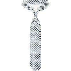 Viola Milano - Summer Floral 3-Fold Handprinted Untipped Silk Tie - White - Handmade in Italy - Luxury Exclusive Collection - Avvenice