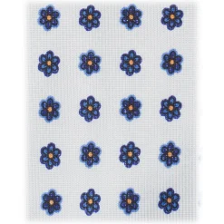 Viola Milano - Summer Floral 3-Fold Handprinted Untipped Silk Tie - White LL - Handmade in Italy - Luxury Exclusive Collection - Avvenice