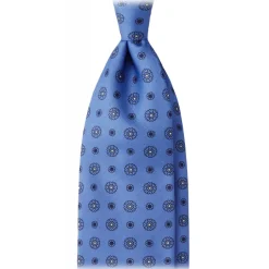 Viola Milano - Sun Floral Selftipped Silk Tie - Sea - Handmade in Italy - Luxury Exclusive Collection - Avvenice