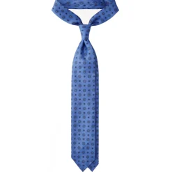 Viola Milano - Sun Floral Selftipped Silk Tie - Sea - Handmade in Italy - Luxury Exclusive Collection - Avvenice
