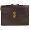 Viola Milano - The Light City Gold Lock Briefcase - Brown - Handmade in Italy - Luxury Exclusive Collection - Avvenice