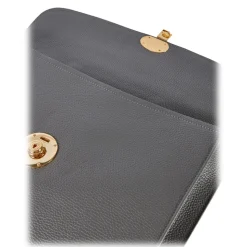 Viola Milano - The Light City Gold Lock Briefcase - Grey - Handmade in Italy - Luxury Exclusive Collection - Avvenice