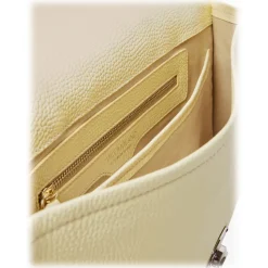 Viola Milano - The Light City Silver Lock Briefcase - Pale Lemon - Handmade in Italy - Luxury Exclusive Collection - Avvenice