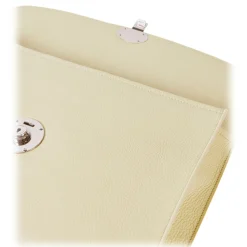 Viola Milano - The Light City Silver Lock Briefcase - Pale Lemon - Handmade in Italy - Luxury Exclusive Collection - Avvenice