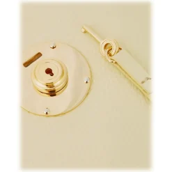 Viola Milano - The Light City Gold Lock Briefcase - Pale Lemon - Handmade in Italy - Luxury Exclusive Collection - Avvenice