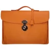 Viola Milano - The Light City Silver Lock Briefcase - Orange - Handmade in Italy - Luxury Exclusive Collection - Avvenice
