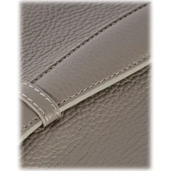 Viola Milano - The Light City Gold Lock Briefcase - Taupe Grey - Handmade in Italy - Luxury Exclusive Collection - Avvenice