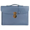Viola Milano - The Light City Gold Lock Briefcase - Blue - Handmade in Italy - Luxury Exclusive Collection - Avvenice