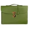 Viola Milano - The Light City Gold Lock Briefcase - Lime Green - Handmade in Italy - Luxury Exclusive Collection - Avvenice