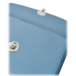 Viola Milano - The Light City Silver Lock Briefcase - Blue - Handmade in Italy - Luxury Exclusive Collection - Avvenice