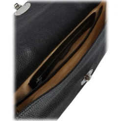 Viola Milano - The Light City Silver Lock Briefcase - Black - Handmade in Italy - Luxury Exclusive Collection - Avvenice