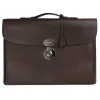Viola Milano - The Light City Silver Lock Briefcase - Brown - Handmade in Italy - Luxury Exclusive Collection - Avvenice