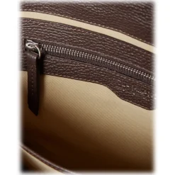 Viola Milano - The Light City Silver Lock Briefcase - Brown - Handmade in Italy - Luxury Exclusive Collection - Avvenice