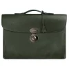 Viola Milano - The Light City Silver Lock Briefcase - Loden Green - Handmade in Italy - Luxury Exclusive Collection - Avvenice