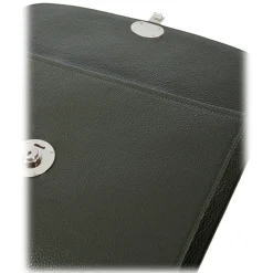 Viola Milano - The Light City Silver Lock Briefcase - Loden Green - Handmade in Italy - Luxury Exclusive Collection - Avvenice