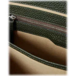 Viola Milano - The Light City Silver Lock Briefcase - Loden Green - Handmade in Italy - Luxury Exclusive Collection - Avvenice