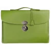 Viola Milano - The Light City Silver Lock Briefcase - Lime Green - Handmade in Italy - Luxury Exclusive Collection - Avvenice