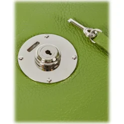 Viola Milano - The Light City Silver Lock Briefcase - Lime Green - Handmade in Italy - Luxury Exclusive Collection - Avvenice