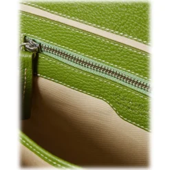 Viola Milano - The Light City Silver Lock Briefcase - Lime Green - Handmade in Italy - Luxury Exclusive Collection - Avvenice