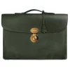 Viola Milano - The Light City Gold Lock Briefcase - Loden Green - Handmade in Italy - Luxury Exclusive Collection - Avvenice