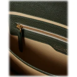 Viola Milano - The Light City Gold Lock Briefcase - Loden Green - Handmade in Italy - Luxury Exclusive Collection - Avvenice