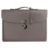 Viola Milano - The Light City Silver Lock Briefcase - Taupe Grey - Handmade in Italy - Luxury Exclusive Collection - Avvenice