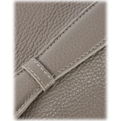 Viola Milano - The Light City Silver Lock Briefcase - Taupe Grey - Handmade in Italy - Luxury Exclusive Collection - Avvenice