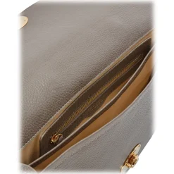 Viola Milano - The Light City Silver Lock Briefcase - Taupe Grey - Handmade in Italy - Luxury Exclusive Collection - Avvenice