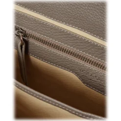 Viola Milano - The Light City Silver Lock Briefcase - Taupe Grey - Handmade in Italy - Luxury Exclusive Collection - Avvenice