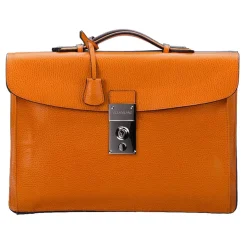 Viola Milano - The Light Traveller Briefcase - Orange - Handmade in Italy - Luxury Exclusive Collection - Avvenice