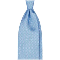 Viola Milano - Tuscan Floral Selftipped Silk Tie - Light Blue - Handmade in Italy - Luxury Exclusive Collection - Avvenice
