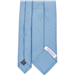 Viola Milano - Tuscan Floral Selftipped Silk Tie - Light Blue - Handmade in Italy - Luxury Exclusive Collection - Avvenice