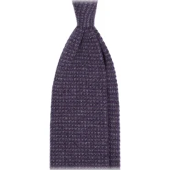 Viola Milano - Two-Tone Knitted 100% Cashmere Tie - Purple/Grey - Handmade in Italy - Luxury Exclusive Collection - Avvenice