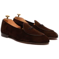 Viola Milano - Unlined Belgian Suede Loafer - Brown Suede - Handmade in Italy - Luxury Exclusive Collection - Avvenice