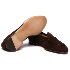 Viola Milano - Unlined Belgian Suede Loafer - Brown Suede - Handmade in Italy - Luxury Exclusive Collection - Avvenice