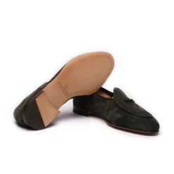 Viola Milano - Unlined Belgian Loafer - Green - Handmade in Italy - Luxury Exclusive Collection - Avvenice
