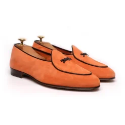 Viola Milano - Unlined Belgian Loafer - Orange - Handmade in Italy - Luxury Exclusive Collection - Avvenice