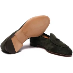 Viola Milano - Unlined Belgian Suede Loafer - Green - Handmade in Italy - Luxury Exclusive Collection - Avvenice