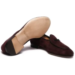 Viola Milano - Unlined Belgian Suede Loafer - Bordeaux - Handmade in Italy - Luxury Exclusive Collection - Avvenice