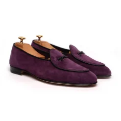 Viola Milano - Unlined Belgian Loafer - Purple - Handmade in Italy - Luxury Exclusive Collection - Avvenice