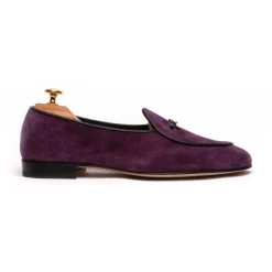 Viola Milano - Unlined Belgian Loafer - Purple - Handmade in Italy - Luxury Exclusive Collection - Avvenice