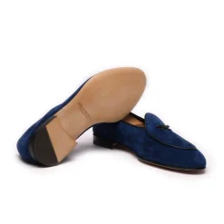 Viola Milano - Unlined Belgian Loafer - Blue - Handmade in Italy - Luxury Exclusive Collection - Avvenice