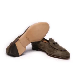 Viola Milano - Unlined Belgian Loafer - Olive - Handmade in Italy - Luxury Exclusive Collection - Avvenice