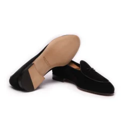 Viola Milano - Unlined Belgian Loafer - Black - Handmade in Italy - Luxury Exclusive Collection - Avvenice