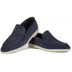 Viola Milano - Unlined Capri Suede Loafer - Navy - Handmade in Italy - Luxury Exclusive Collection - Avvenice