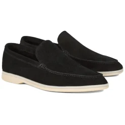 Viola Milano - Unlined Capri Suede Loafer - Black - Handmade in Italy - Luxury Exclusive Collection - Avvenice