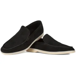 Viola Milano - Unlined Capri Suede Loafer - Black - Handmade in Italy - Luxury Exclusive Collection - Avvenice