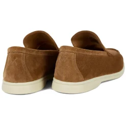 Viola Milano - Unlined Capri Suede Loafer - Polo Brown - Handmade in Italy - Luxury Exclusive Collection - Avvenice