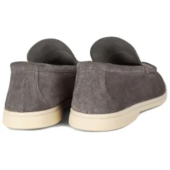 Viola Milano - Unlined Capri Suede Loafer - Grey - Handmade in Italy - Luxury Exclusive Collection - Avvenice